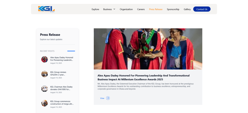 KGL Group Corporate Website - Image 3