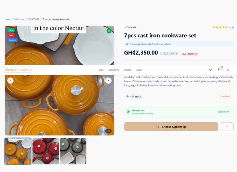 Kitchen Comfort — E-commerce Storefront for Kitchenware (Ghana) - Image 2